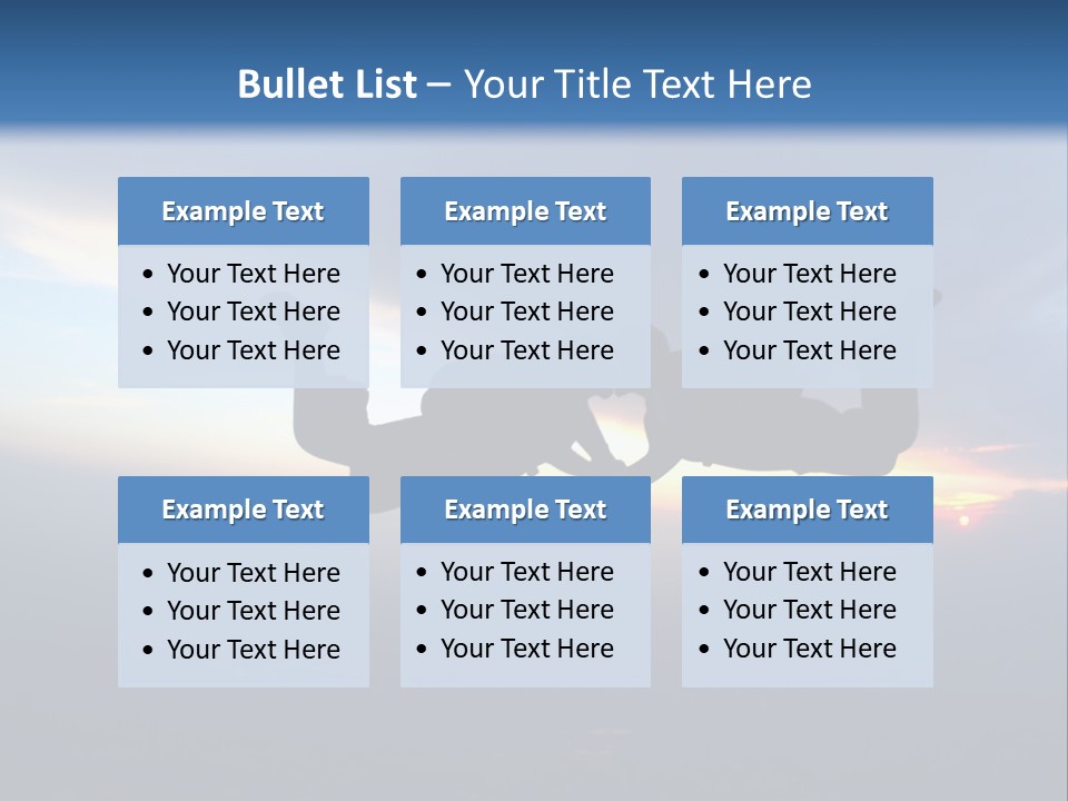 Two People Jumping Into The Air With A Sky Background PowerPoint Template