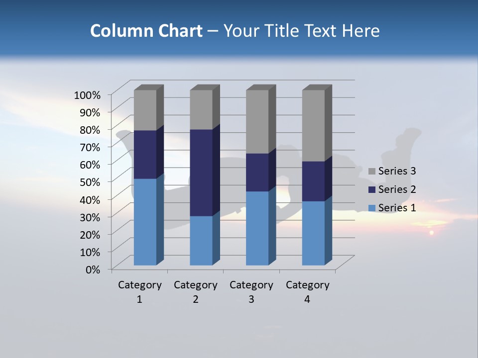 Two People Jumping Into The Air With A Sky Background PowerPoint Template