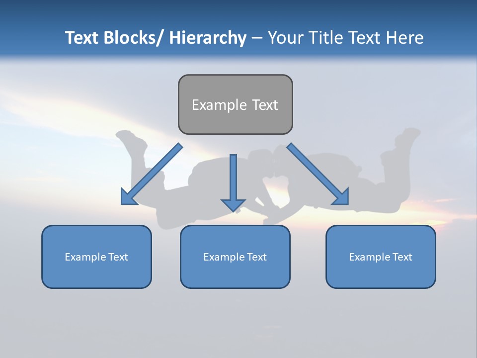 Two People Jumping Into The Air With A Sky Background PowerPoint Template