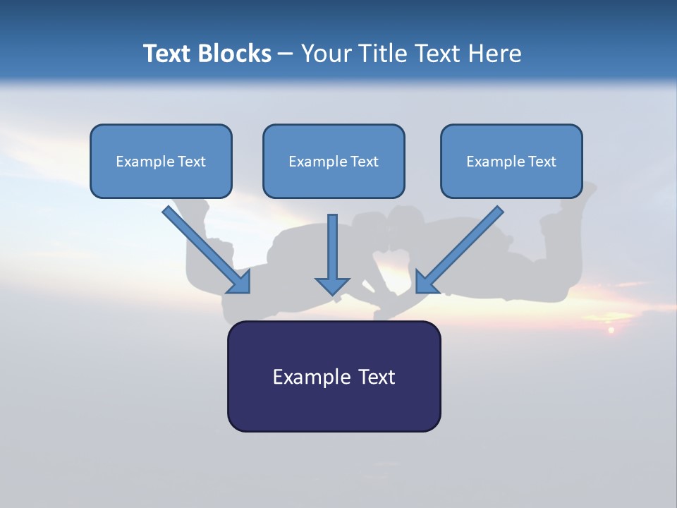 Two People Jumping Into The Air With A Sky Background PowerPoint Template