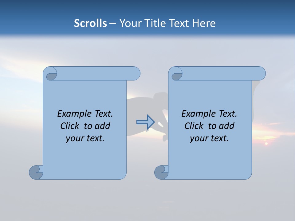 Two People Jumping Into The Air With A Sky Background PowerPoint Template