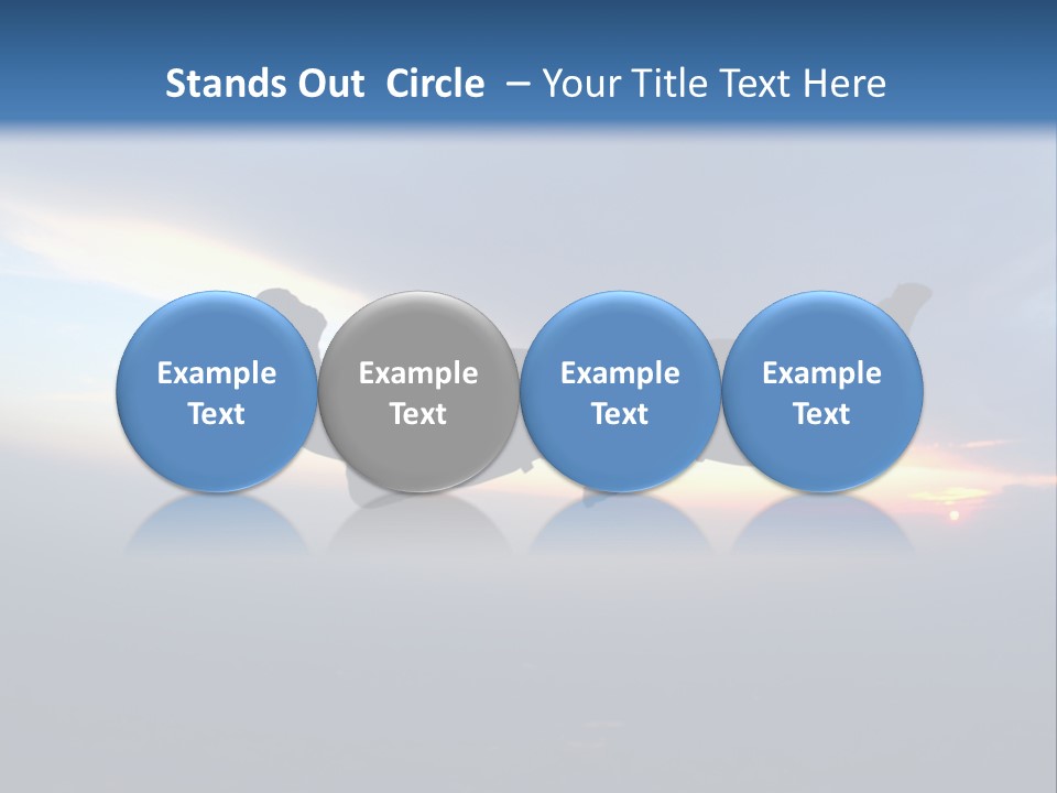 Two People Jumping Into The Air With A Sky Background PowerPoint Template