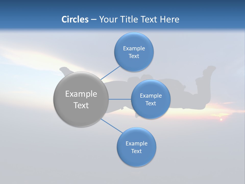 Two People Jumping Into The Air With A Sky Background PowerPoint Template