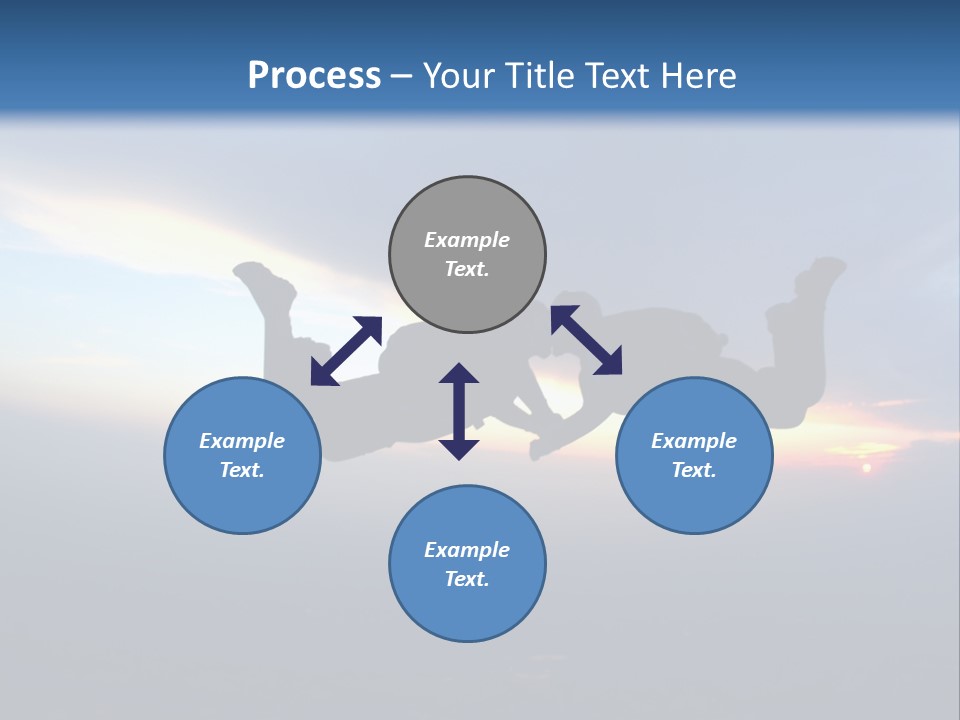 Two People Jumping Into The Air With A Sky Background PowerPoint Template