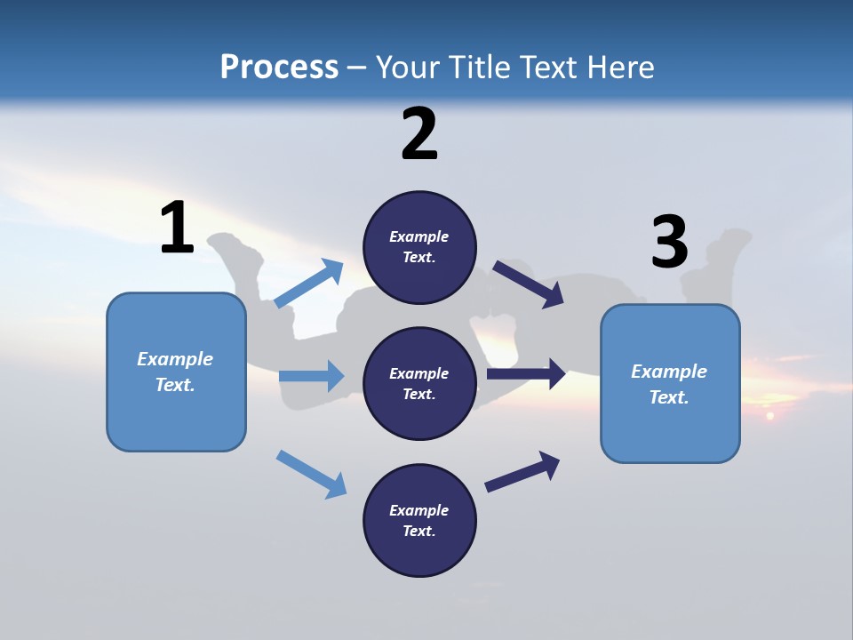 Two People Jumping Into The Air With A Sky Background PowerPoint Template