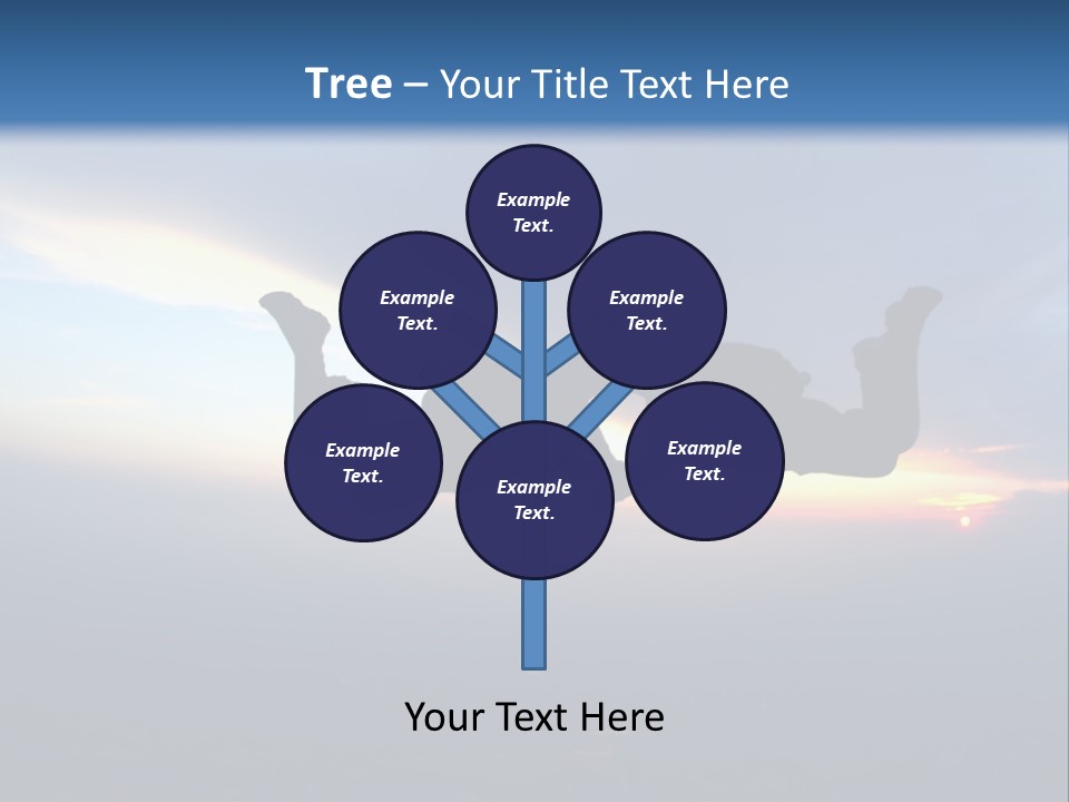 Two People Jumping Into The Air With A Sky Background PowerPoint Template