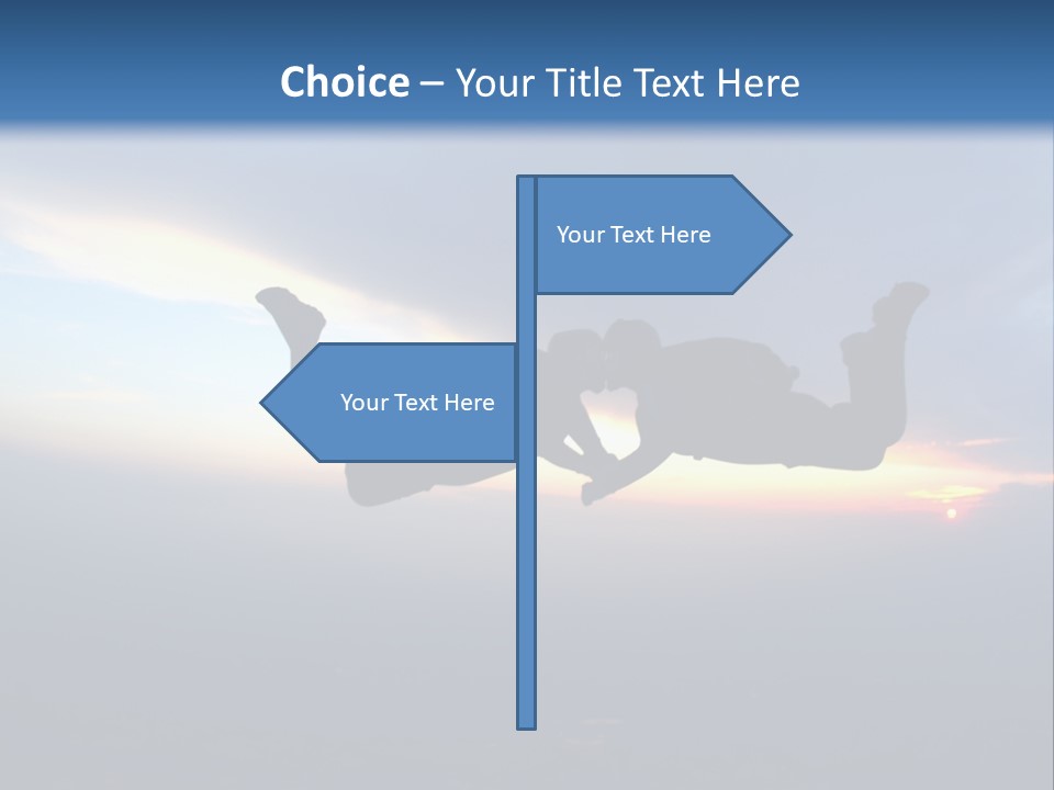 Two People Jumping Into The Air With A Sky Background PowerPoint Template