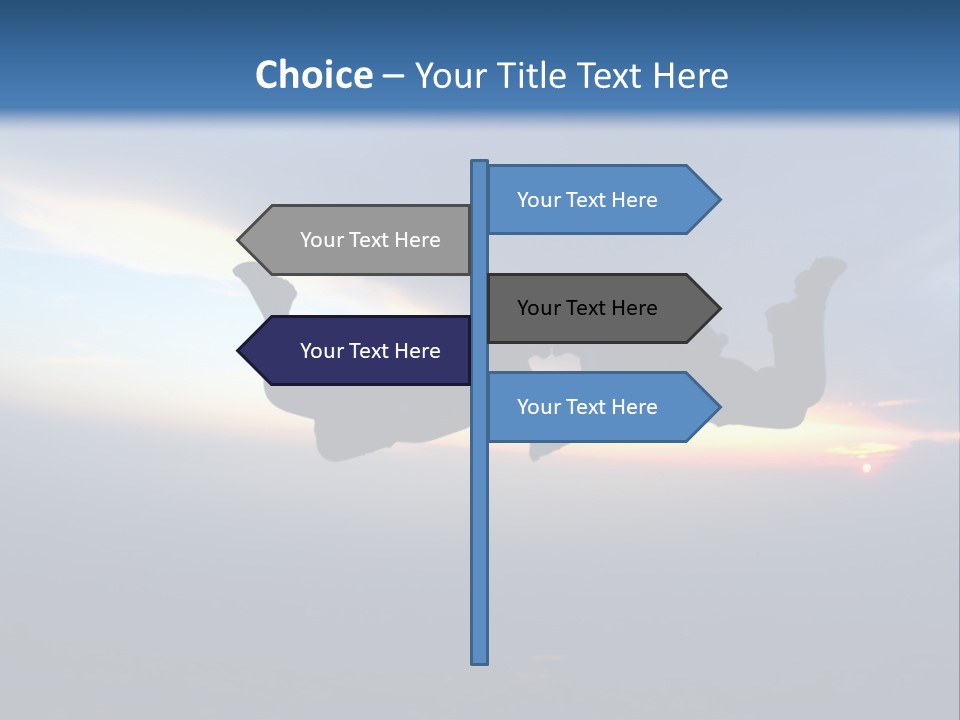 Two People Jumping Into The Air With A Sky Background PowerPoint Template