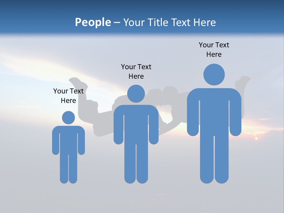 Two People Jumping Into The Air With A Sky Background PowerPoint Template