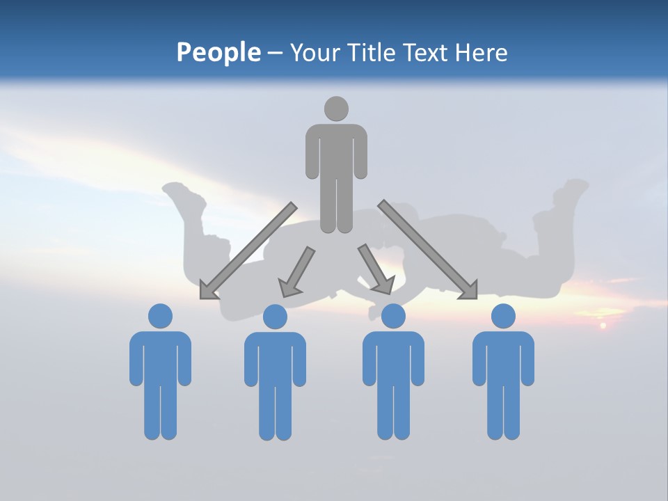 Two People Jumping Into The Air With A Sky Background PowerPoint Template