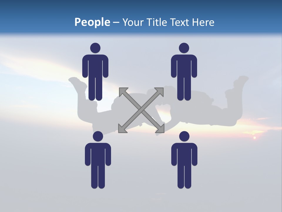 Two People Jumping Into The Air With A Sky Background PowerPoint Template