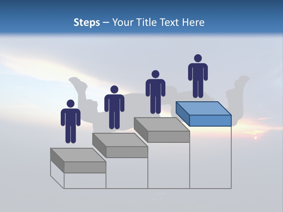 Two People Jumping Into The Air With A Sky Background PowerPoint Template