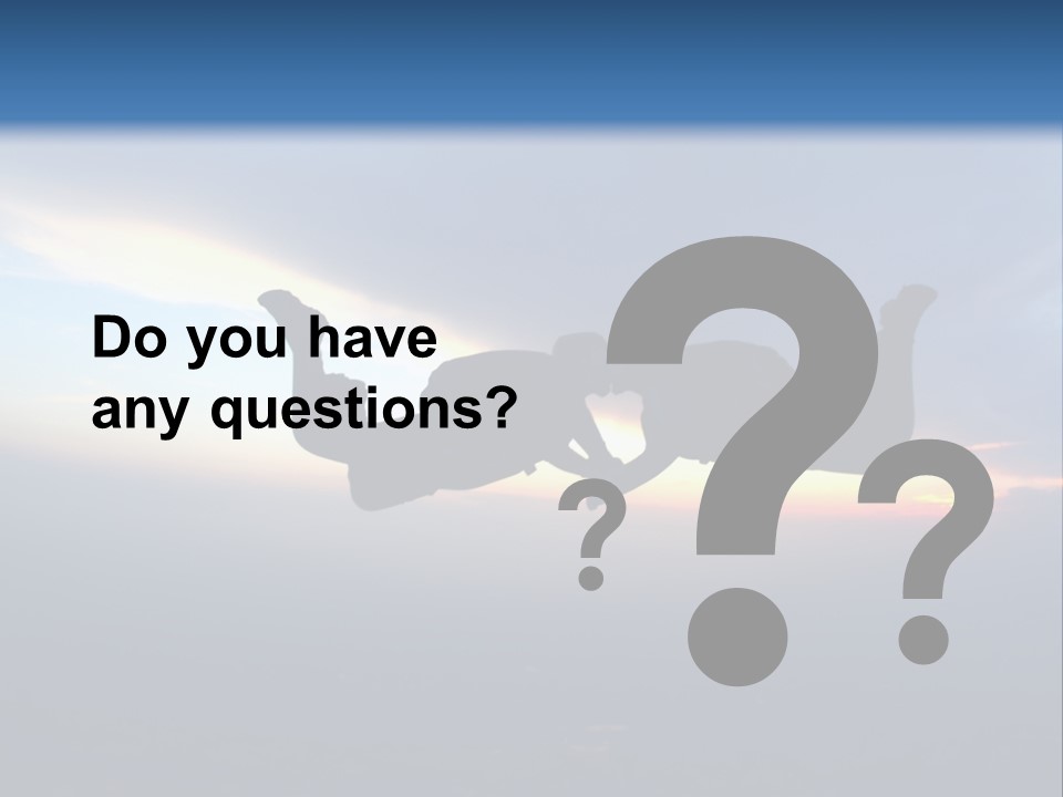 Two People Jumping Into The Air With A Sky Background PowerPoint Template