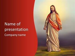 Jesus Powerpoint Presentation With A Red Background PowerPoint Template