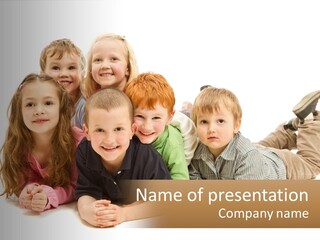 A Group Of Children Laying On The Ground PowerPoint Template