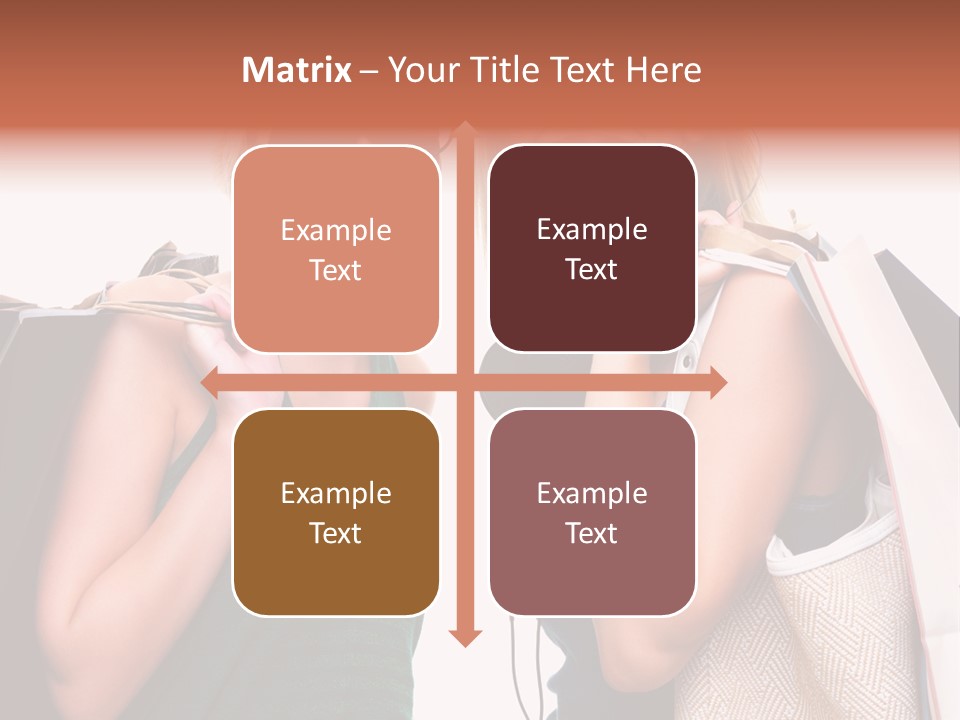 Two Beautiful Young Women Holding Shopping Bags Powerpoint Template PowerPoint Template