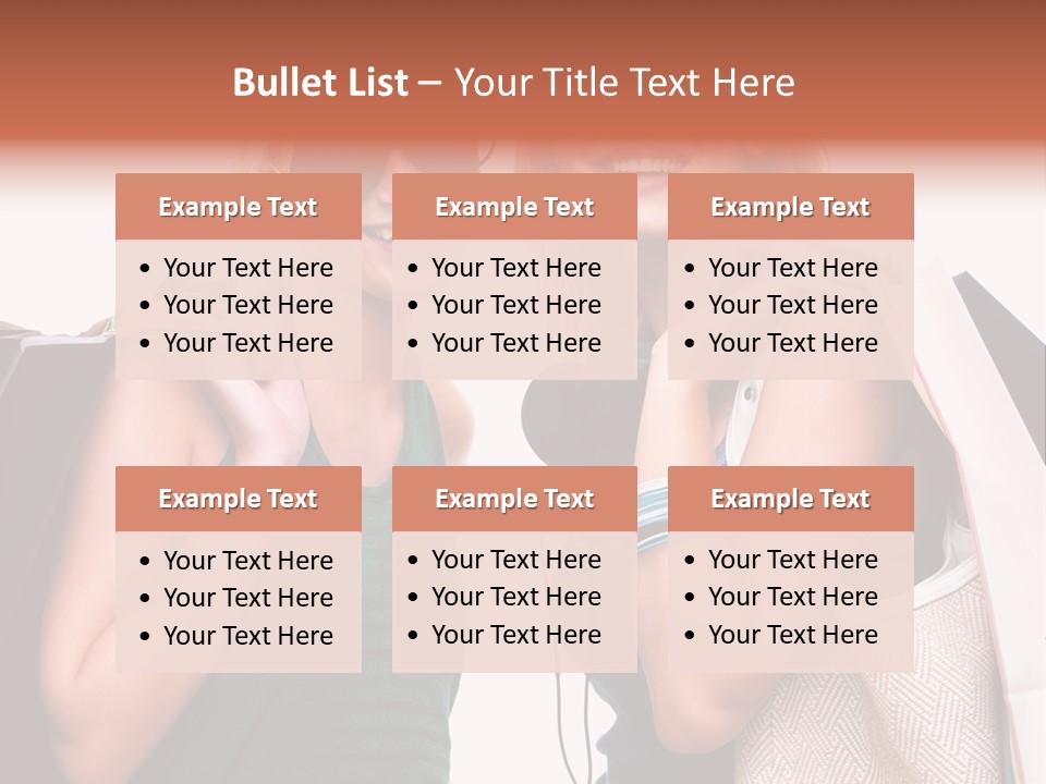 Two Beautiful Young Women Holding Shopping Bags Powerpoint Template PowerPoint Template