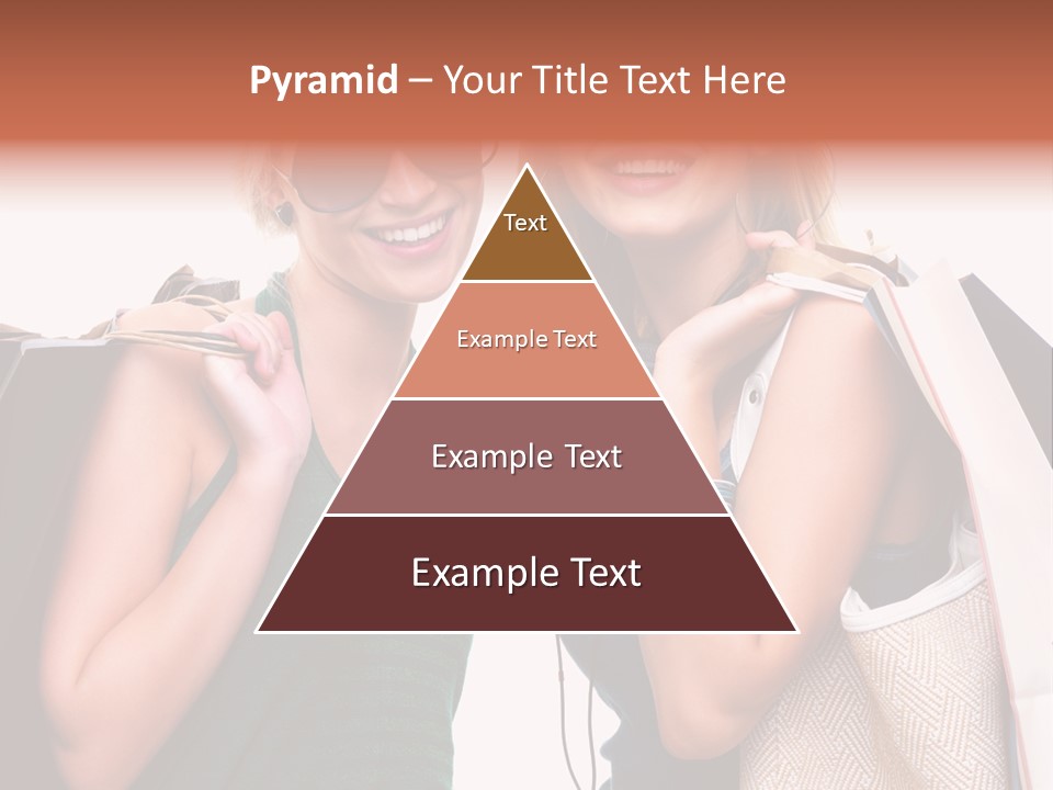 Two Beautiful Young Women Holding Shopping Bags Powerpoint Template PowerPoint Template