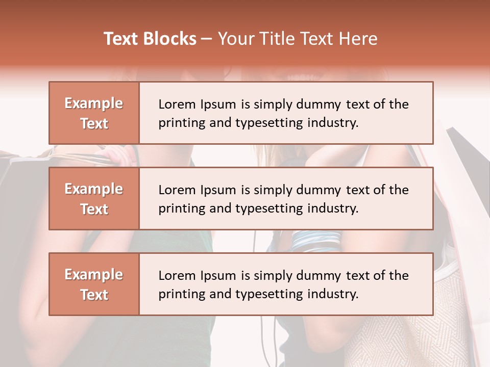 Two Beautiful Young Women Holding Shopping Bags Powerpoint Template PowerPoint Template