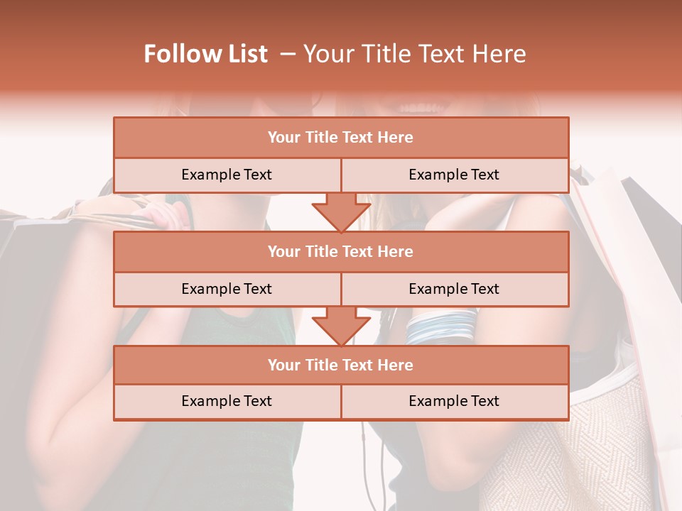 Two Beautiful Young Women Holding Shopping Bags Powerpoint Template PowerPoint Template