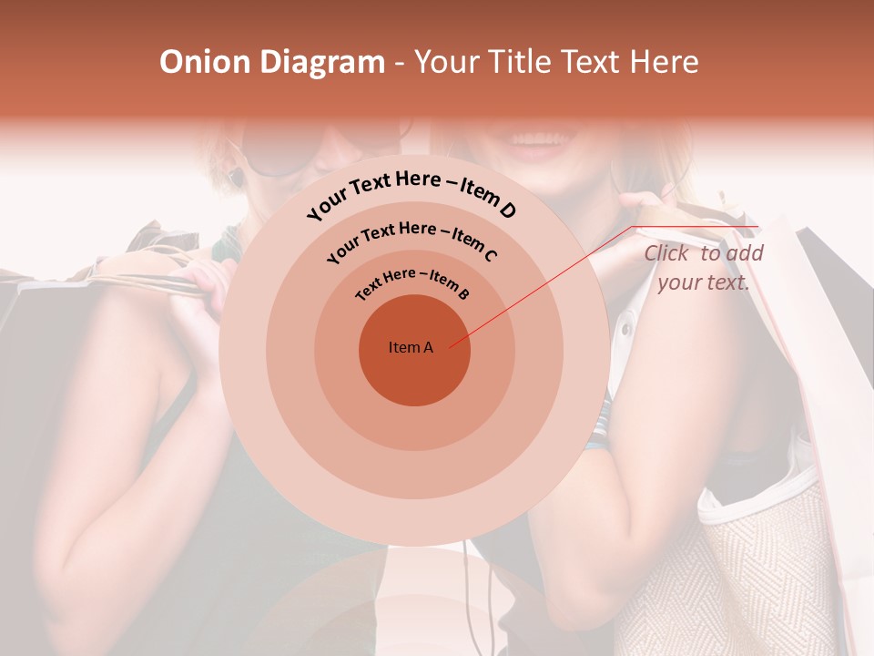 Two Beautiful Young Women Holding Shopping Bags Powerpoint Template PowerPoint Template