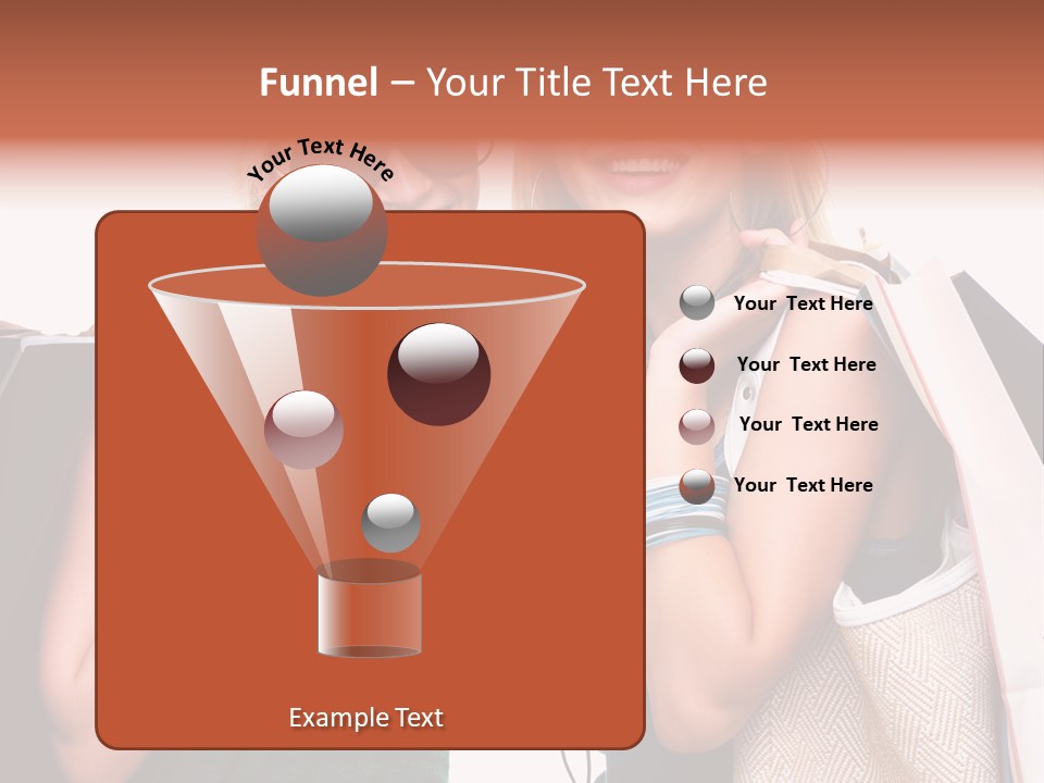 Two Beautiful Young Women Holding Shopping Bags Powerpoint Template PowerPoint Template