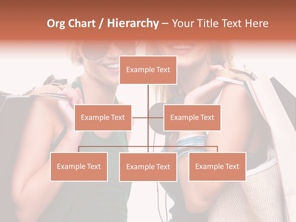 Two Beautiful Young Women Holding Shopping Bags Powerpoint Template PowerPoint Template