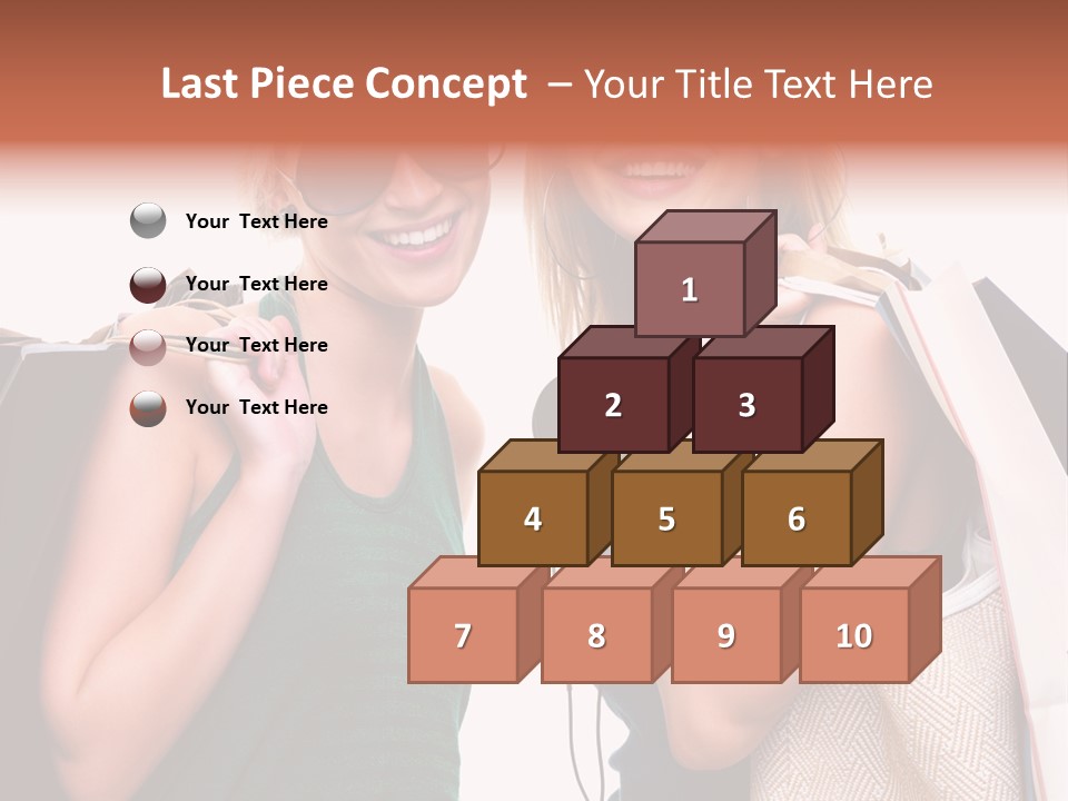 Two Beautiful Young Women Holding Shopping Bags Powerpoint Template PowerPoint Template