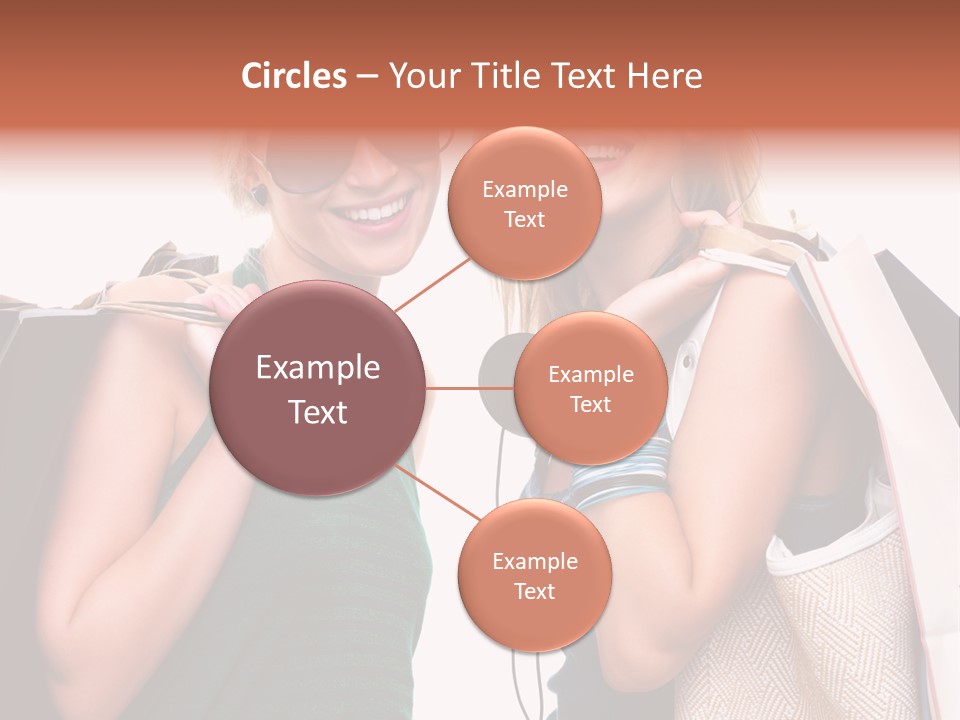 Two Beautiful Young Women Holding Shopping Bags Powerpoint Template PowerPoint Template