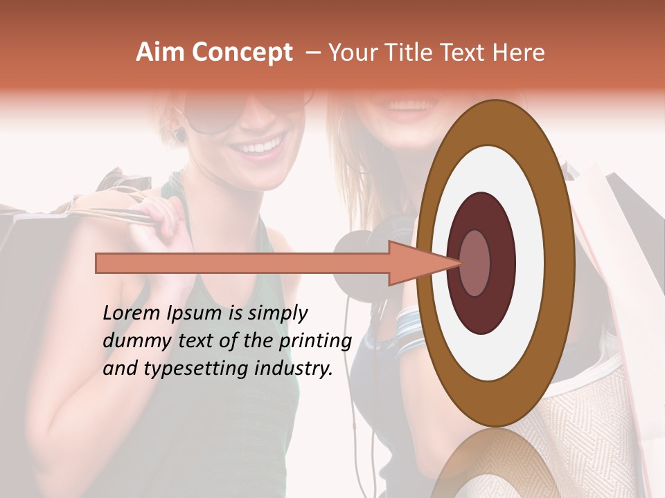 Two Beautiful Young Women Holding Shopping Bags Powerpoint Template PowerPoint Template
