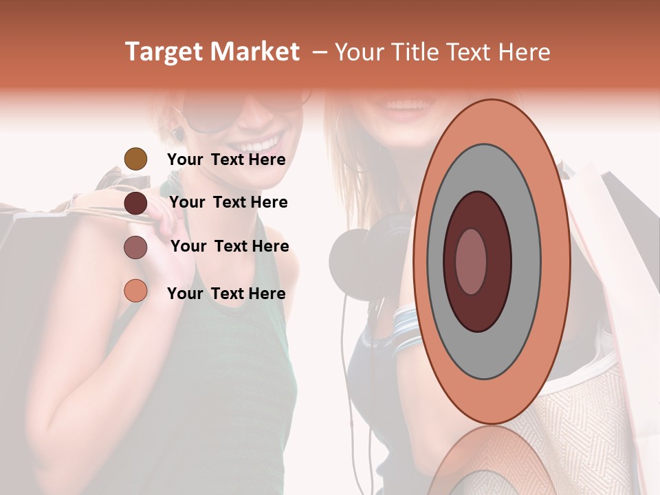 Two Beautiful Young Women Holding Shopping Bags Powerpoint Template PowerPoint Template