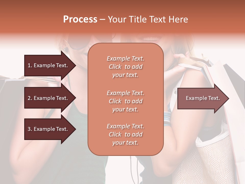 Two Beautiful Young Women Holding Shopping Bags Powerpoint Template PowerPoint Template