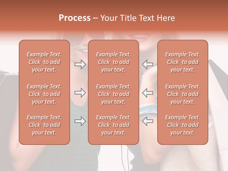 Two Beautiful Young Women Holding Shopping Bags Powerpoint Template PowerPoint Template