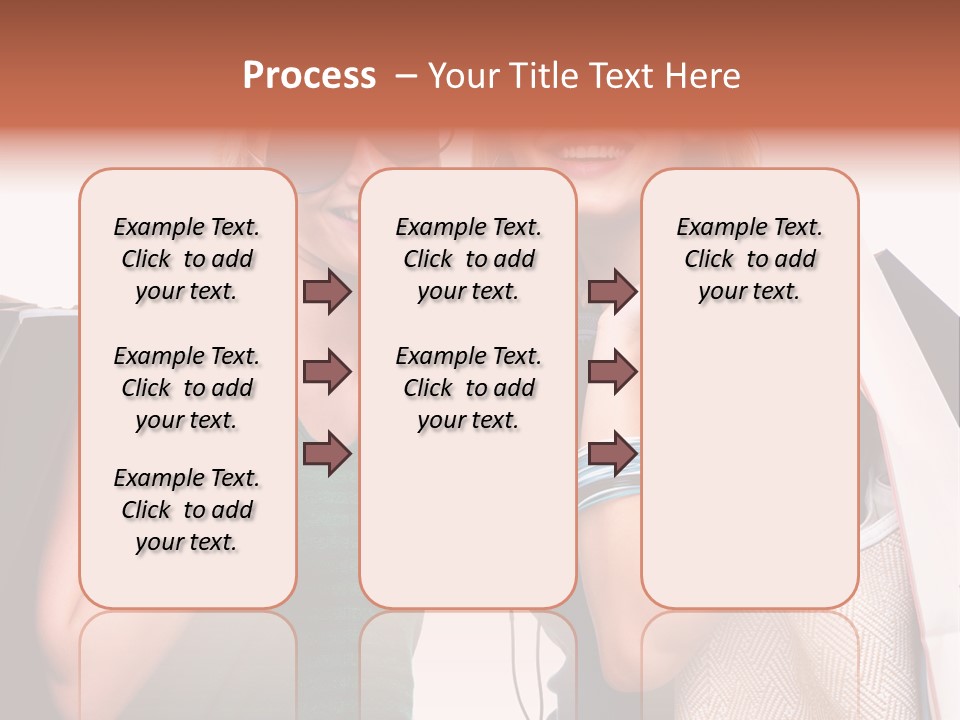 Two Beautiful Young Women Holding Shopping Bags Powerpoint Template PowerPoint Template