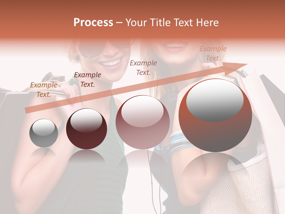 Two Beautiful Young Women Holding Shopping Bags Powerpoint Template PowerPoint Template