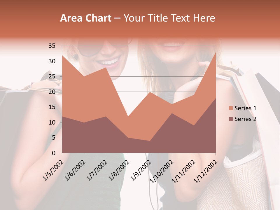 Two Beautiful Young Women Holding Shopping Bags Powerpoint Template PowerPoint Template