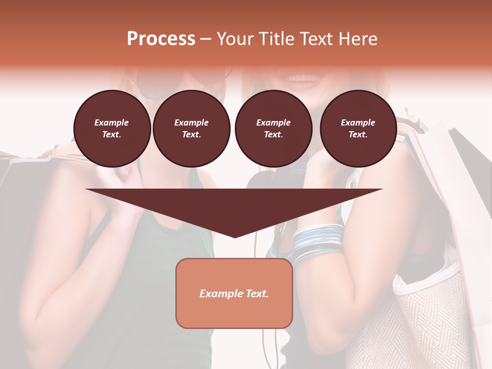 Two Beautiful Young Women Holding Shopping Bags Powerpoint Template PowerPoint Template