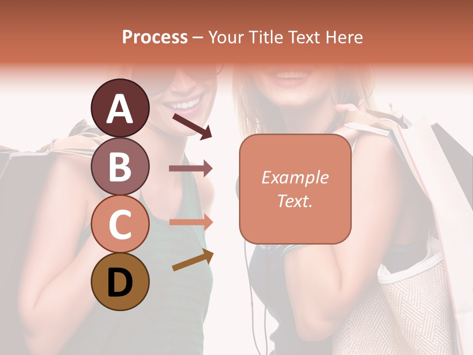 Two Beautiful Young Women Holding Shopping Bags Powerpoint Template PowerPoint Template