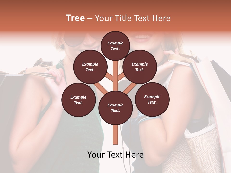 Two Beautiful Young Women Holding Shopping Bags Powerpoint Template PowerPoint Template