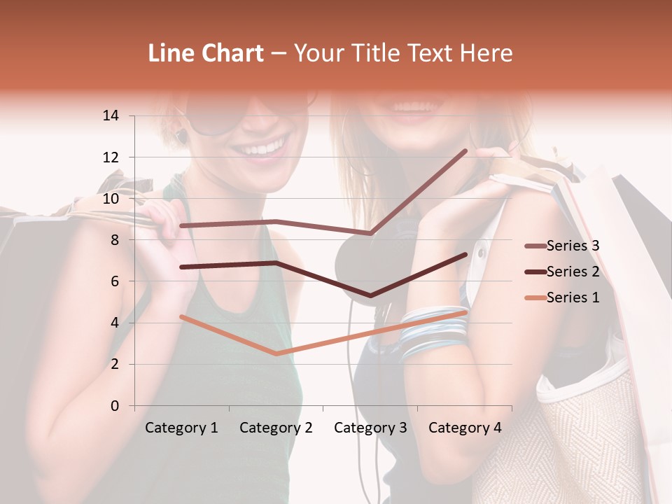 Two Beautiful Young Women Holding Shopping Bags Powerpoint Template PowerPoint Template