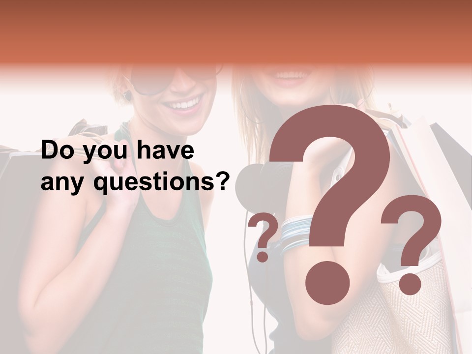 Two Beautiful Young Women Holding Shopping Bags Powerpoint Template PowerPoint Template