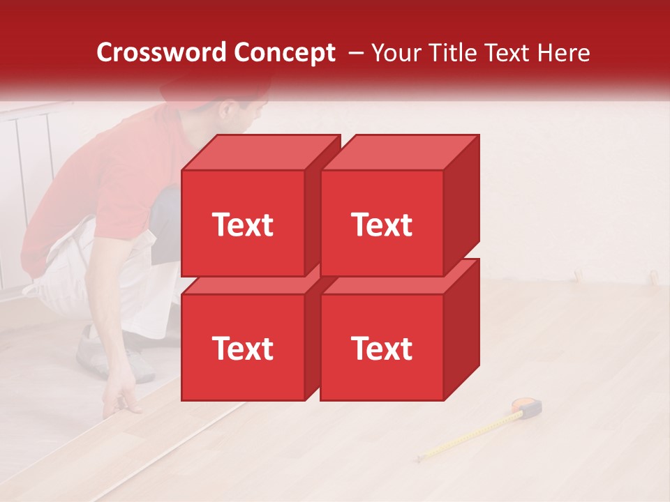 A Man In Red Shirt And White Pants Working On A Wooden Floor PowerPoint Template