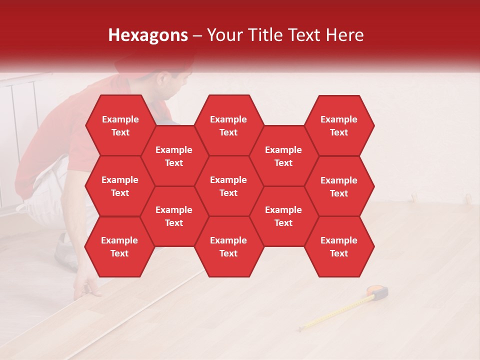 A Man In Red Shirt And White Pants Working On A Wooden Floor PowerPoint Template