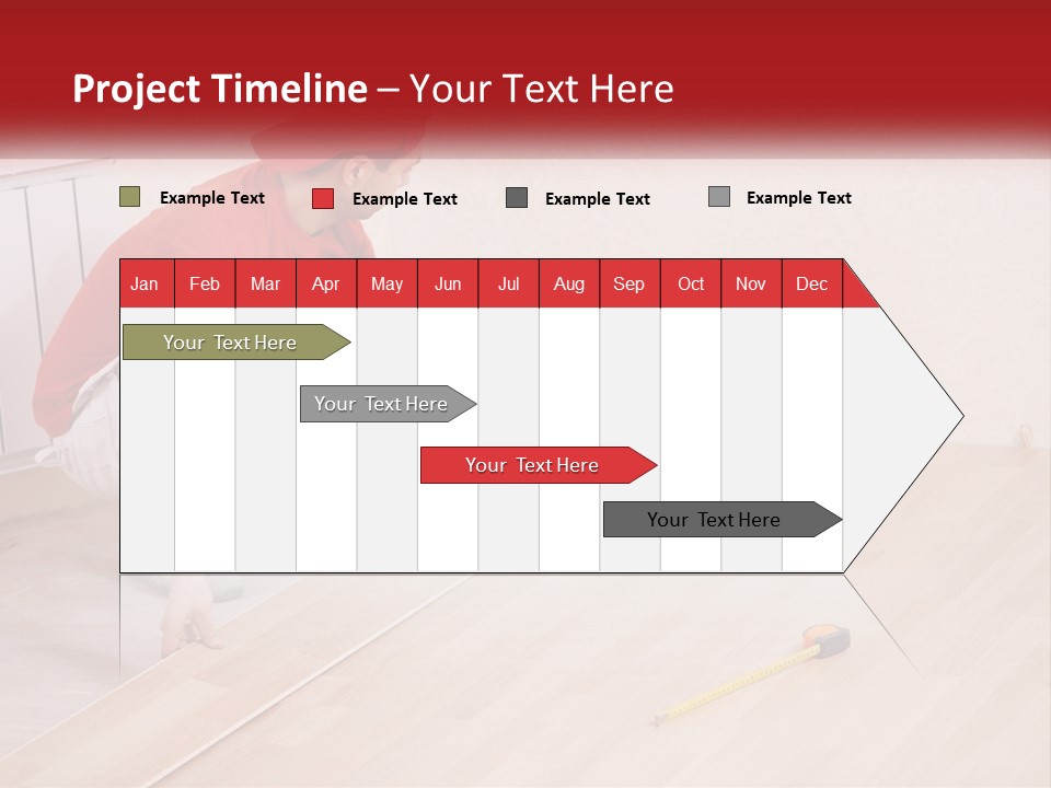 A Man In Red Shirt And White Pants Working On A Wooden Floor PowerPoint Template