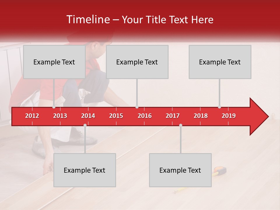 A Man In Red Shirt And White Pants Working On A Wooden Floor PowerPoint Template