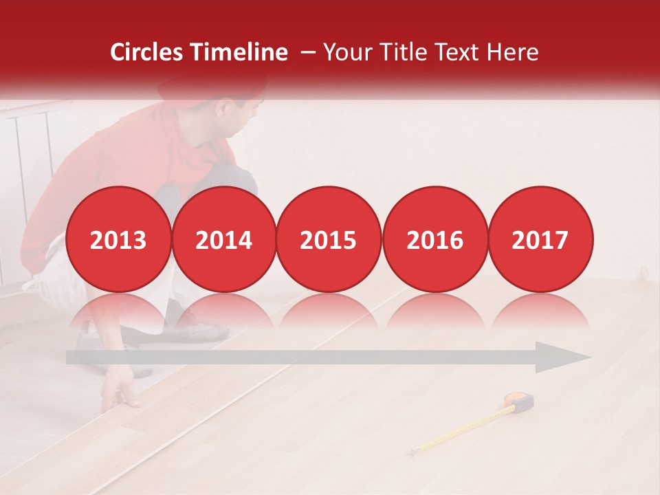 A Man In Red Shirt And White Pants Working On A Wooden Floor PowerPoint Template