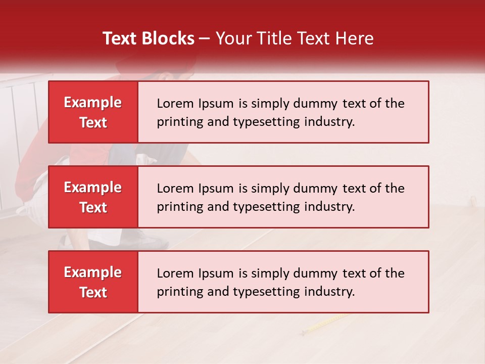 A Man In Red Shirt And White Pants Working On A Wooden Floor PowerPoint Template