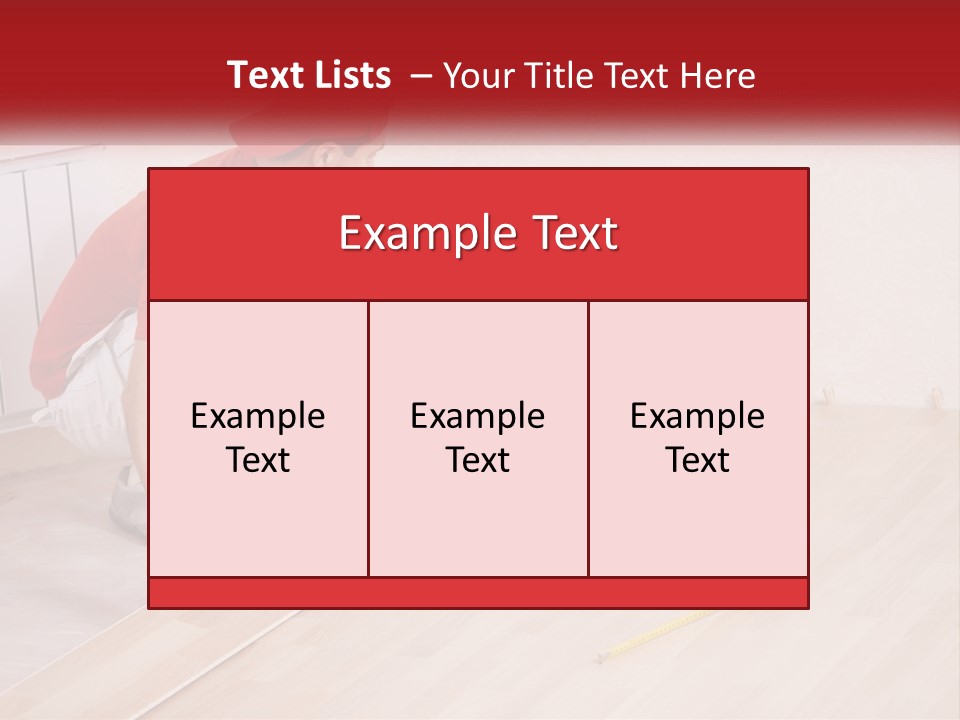 A Man In Red Shirt And White Pants Working On A Wooden Floor PowerPoint Template