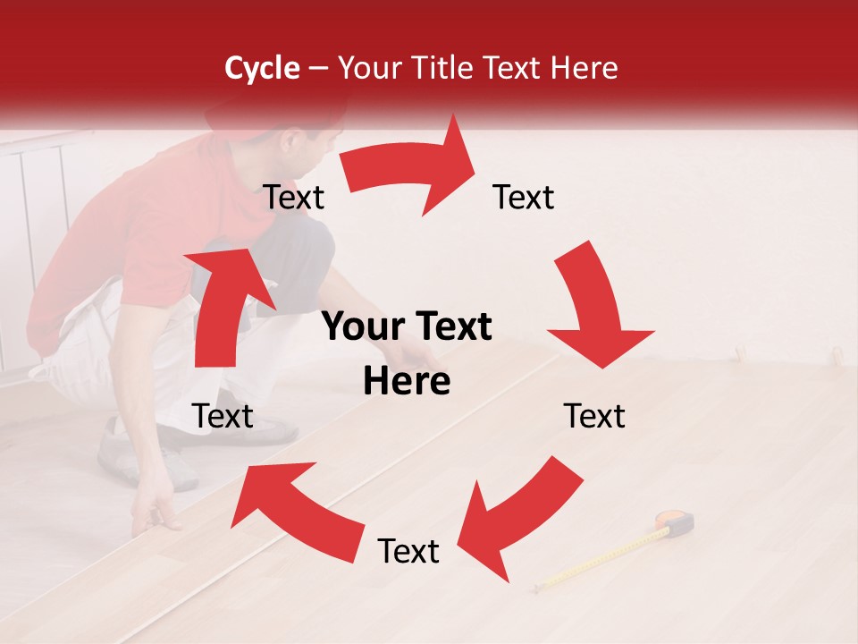 A Man In Red Shirt And White Pants Working On A Wooden Floor PowerPoint Template