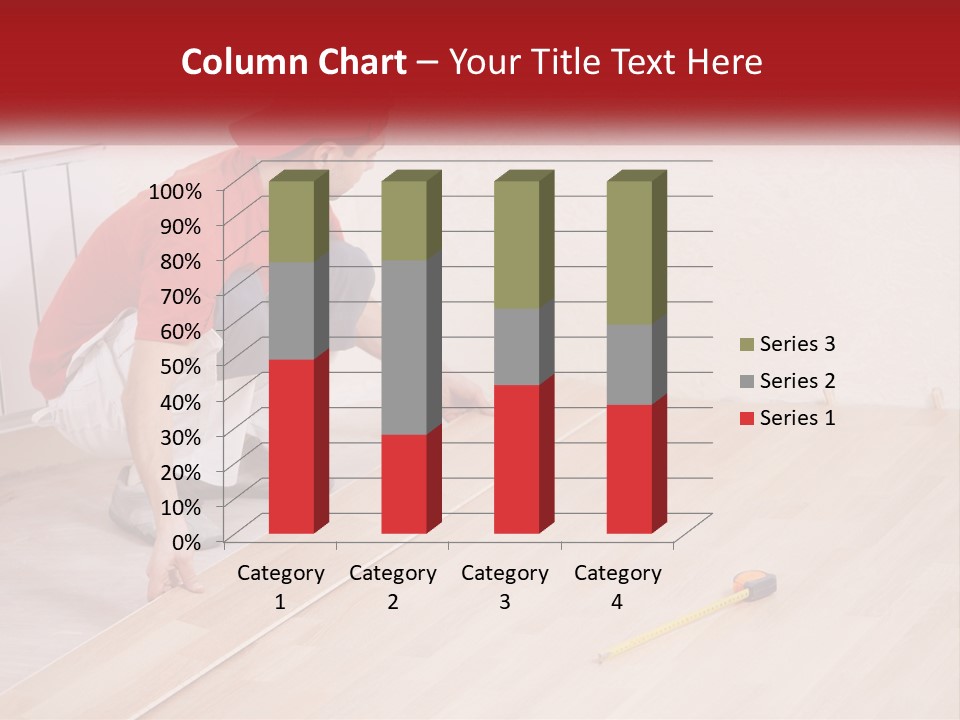 A Man In Red Shirt And White Pants Working On A Wooden Floor PowerPoint Template